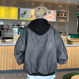 假两件外套男夏季百搭pu皮纹理夹克复古高街痞帅情侣上衣JK638P80，男装夹克，星座1013-2