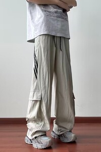 扎染休闲裤男夏季薄款冰丝直筒裤子男生宽松垂感阔腿长裤K621P40图片