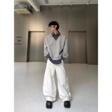 小众设计感假两件拼接厚T恤春季宽松休闲时尚高级感上衣W291P50，男装卫衣，星座1013-2