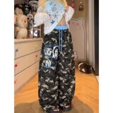 设计感解构多口袋迷彩弯刀工装裤男女阔腿拖地休闲裤潮K8158P50，女装休闲裤，星座1013-3