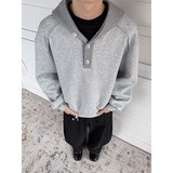 春秋肌理连帽半拉链卫衣男潮流宽松百搭重磅休闲长袖上衣W8516P45，男装卫衣，星座1013-2