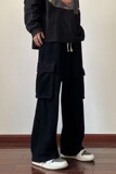 秋季高街裤子潮牌美式复古多口袋工装裤男宽松直筒阔腿裤K770P48，男装休闲裤，星座1013-2