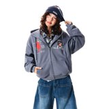 2025秋季新款情侣连帽休闲宽松落肩开衫拉链长袖刺绣卫衣W63P60，男装卫衣，星座1013-2