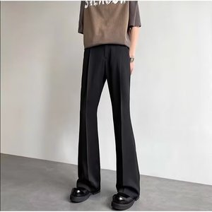 西裤男垂坠感高级感冰丝裤男直筒休闲长裤夏季修身弯刀裤XK335P40,男装西裤,星座1013-2