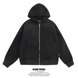 美式潮牌立体连帽开衫卫衣男春季小众设计感拉炼外套W293P65，男装卫衣，星座1013-2