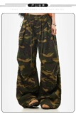 复古迷彩伞兵工装裤男女宽松阔腿嘻哈街舞休闲裤潮情侣K108P50，男装牛仔裤，星座1013-2