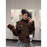 美式cleanfit拼接设计仿麂皮高级感夹克男女短宽早秋外套JK318P80，男装夹克，星座1013-2