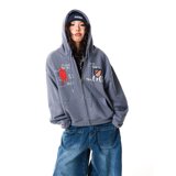 2025秋季新款情侣连帽休闲宽松落肩开衫拉链长袖刺绣卫衣W63P60，男装卫衣，星座1013-2