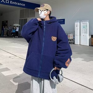 简约双面穿流行棉衣男立领标准潮流羊羔绒潮百搭拉链MY888P75,唐嫣穿蓝色公主裙搭同色系发带图片