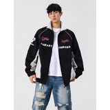 外套男春秋美式复古潮牌痞帅宽松休闲撞色立领机车服夹克JK234P65，男装夹克，星座1013-2
