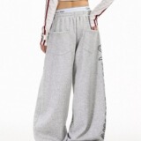 慵懒风星星印花弯刀卫裤女设计感小众宽松阔腿爵士舞裤子K8108P50，女装休闲裤，星座1013-2