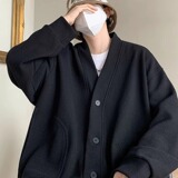 重磅V领华夫格外套慵懒风春秋款帅气男士套装休闲夹克W279P48，男装卫衣，星座1013-2