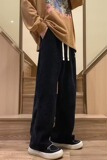 灯芯绒运动裤子男款秋冬季高街垂感潮牌直筒美式休闲长裤K764P48，男装休闲裤，星座1013-2