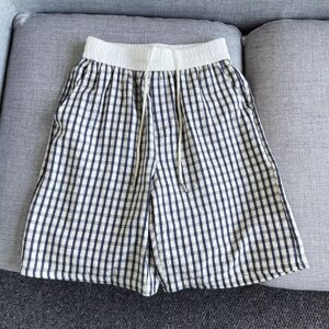 夏男士休闲裤格纹短裤宽松透气家居二分裤可外穿男短裤DK1125P30图片