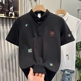 夏季精致刺绣polo衫男装港风潮牌高级感虎头设计翻领体恤T348P35，男装Polo衫，星座1013-2