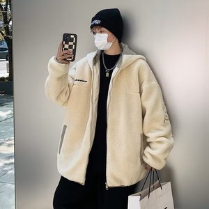 冬款青少年港风男士棉衣外套宽松休闲羊羔绒保暖棉服潮 M952图片