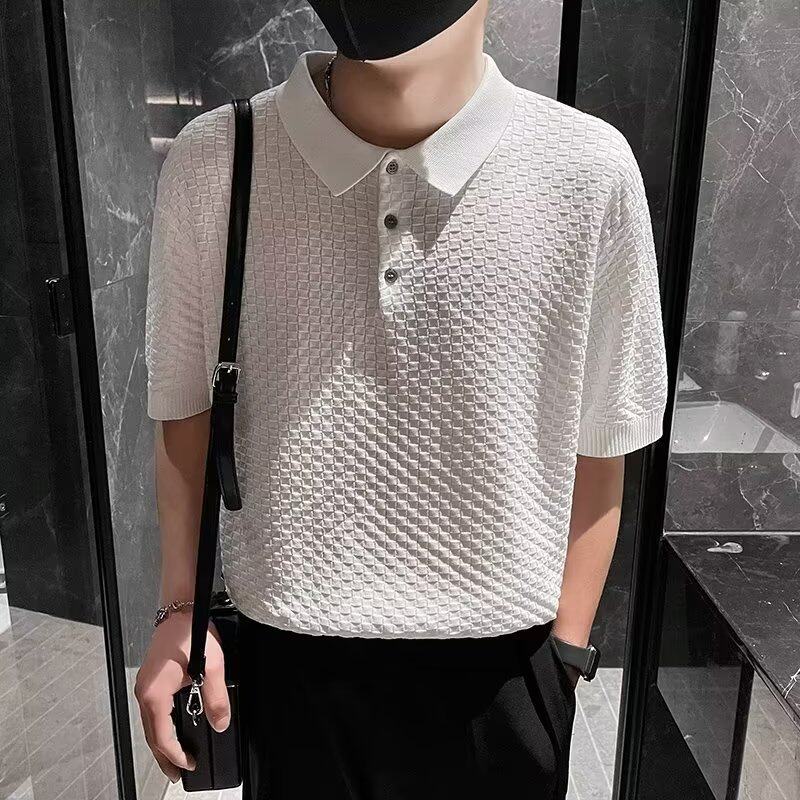 POLO衫潮流青春流行短袖标准男ins时尚原宿夏季款纯色潮 T301P48图片