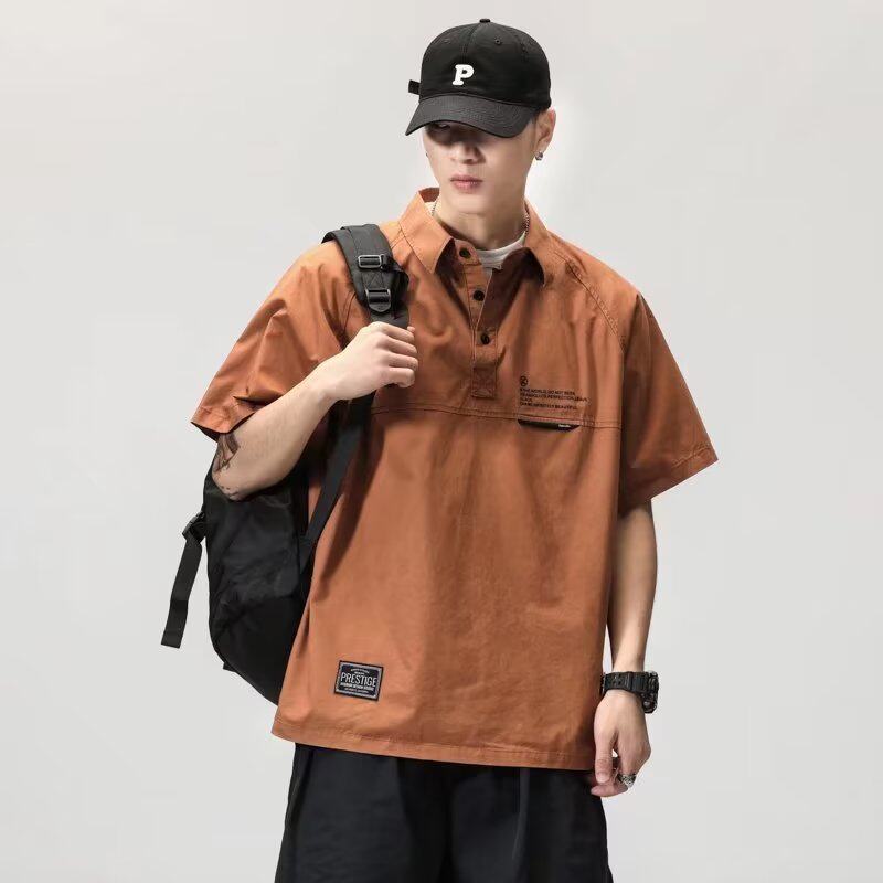 男纯色标准原宿潮流青春流行百搭时尚夏季POLO衫潮短袖T327P40,男装Polo衫,星座1013-2