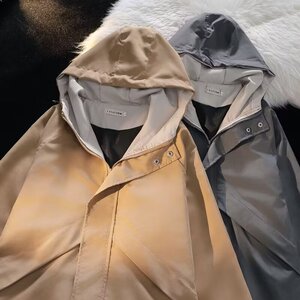 运动休闲夹克防水外套春男装帅气时尚冲锋衣连帽拉链上衣JK200P35图片