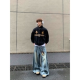 美式复古街头高级感哈灵顿夹克秋季刺绣外套上衣潮牌男女JK308P68，男装夹克，星座1013-2