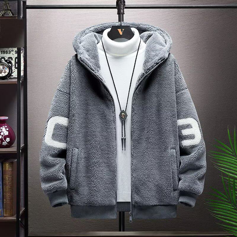 冬款青少年港风男士棉衣外套宽松休闲羊羔绒保暖棉服潮 M115P68图片