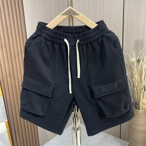夏季运动短裤男ins港风简约百搭休闲裤子宽松直筒五分裤DK660P33图片