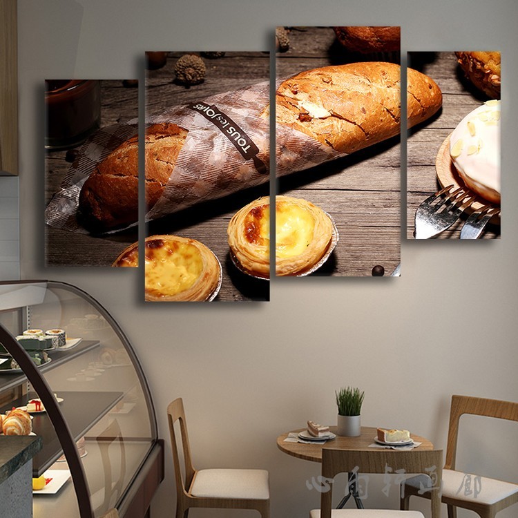 蛋糕店面包店西餐厅装饰画糕点房烘培组合挂画欧式创意无框画壁画