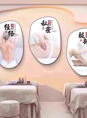 美容院挂画皮肤管理装饰画纹绣店背景墙壁画背部面部护理身材管理