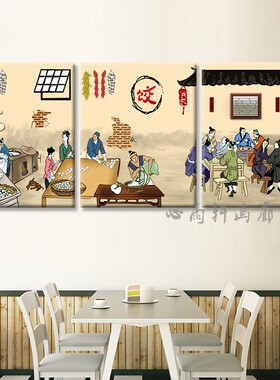 饺子馆装饰画早餐店墙面海报面馆餐厅画挂画东北手工水饺店壁画