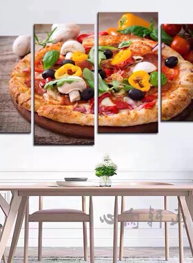 披萨店装饰画小吃店快餐店西餐厅背景墙挂画PIZZA美食海报壁画