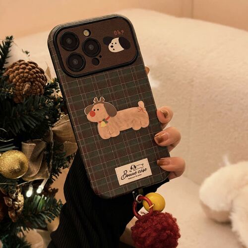 复古格纹适用苹果16手机壳iphone
