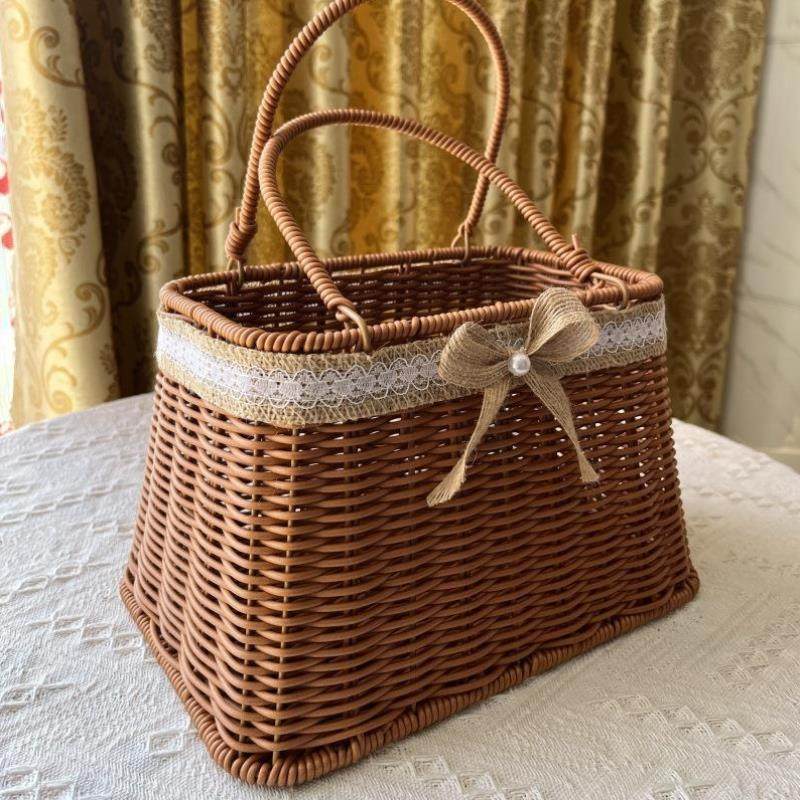 买菜手提篮春游户外野餐藤编塑料露营洗澡竹编菜篮编织篮采摘篮子,节庆用品/礼品,文化创意餐具,淘宝优惠券,粉丝福利购,淘宝优惠卷