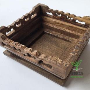 实木底座盆栽花盆花瓶装饰品增高底托奇石石头工艺品摆件实木托架