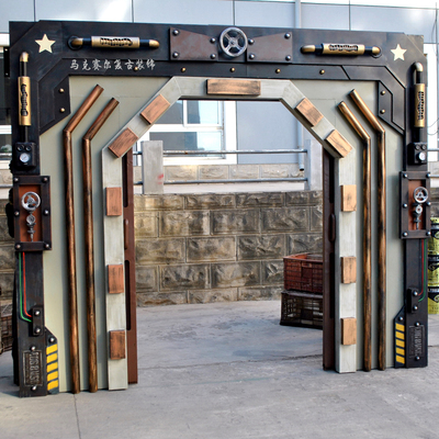 铁艺复古科幻太空门工业风大门酒吧餐厅个性创意对开门定制网红门