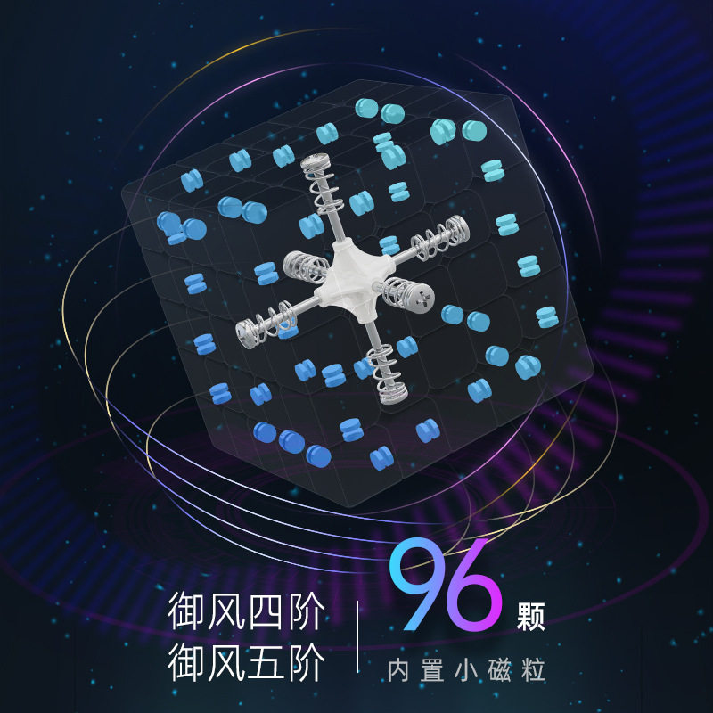 圣手御风三阶二代四阶五阶磁力版UV亮面魔方比赛专用益智玩具