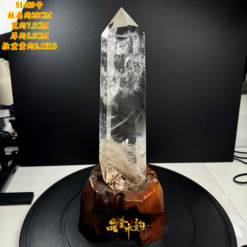白水晶柱摆件天然原石打磨