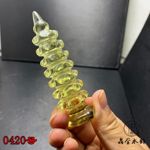 一物一图 天然黄水晶文昌塔摆件 原石雕刻 黄晶文昌塔 7层9层11层