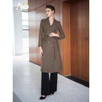 羊毛大衣女直筒中长款毛呢外套冬