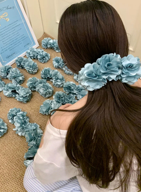 薄荷曼波绿易梦玲同款玫瑰花发夹