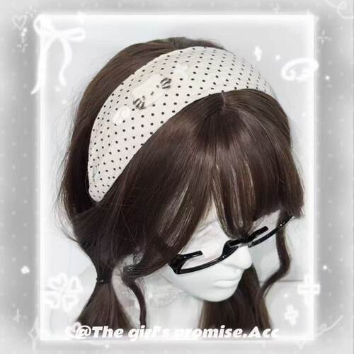 可爱波点萌系布艺发箍