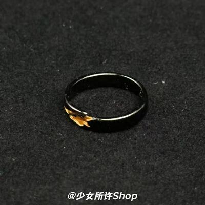 古着暗夜金隙戒指合金不可刻字