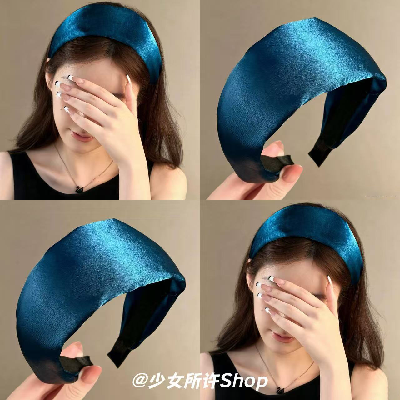 法式缎面宽边发箍女轻奢复古