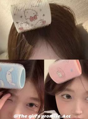 新款hellokitty空气刘海卷发筒韩式八字前额刘海卷刘海夹卷发神器