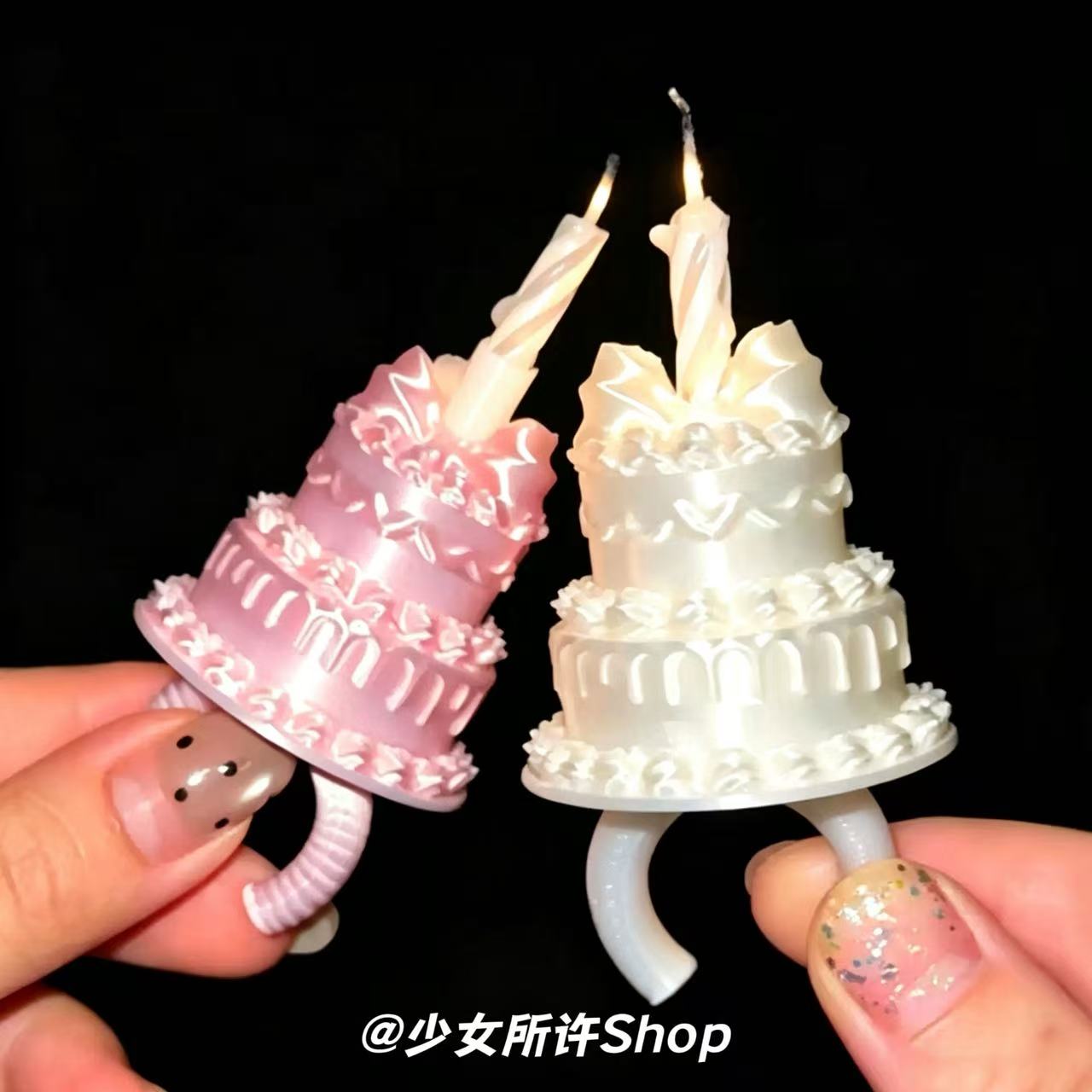 蛋糕蜡烛戒指ins风3D打印拍照