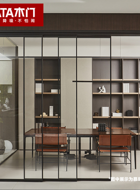 TATA木门铝合金隐形折叠门厨房推拉门三联动推拉门玻璃门LB105