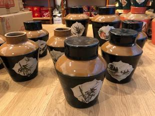黑色釉茶叶罐 潮汕贵政山纯手工手拉 手彩手画 单丛红茶普洱陶罐