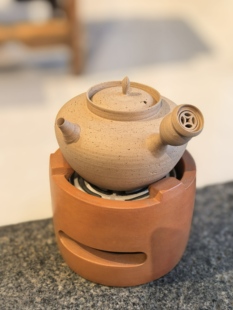 水木白泥粗砂经典款铜钱把砂銚 潮州玉书煨 薄胎煮茶壶 烧水壶