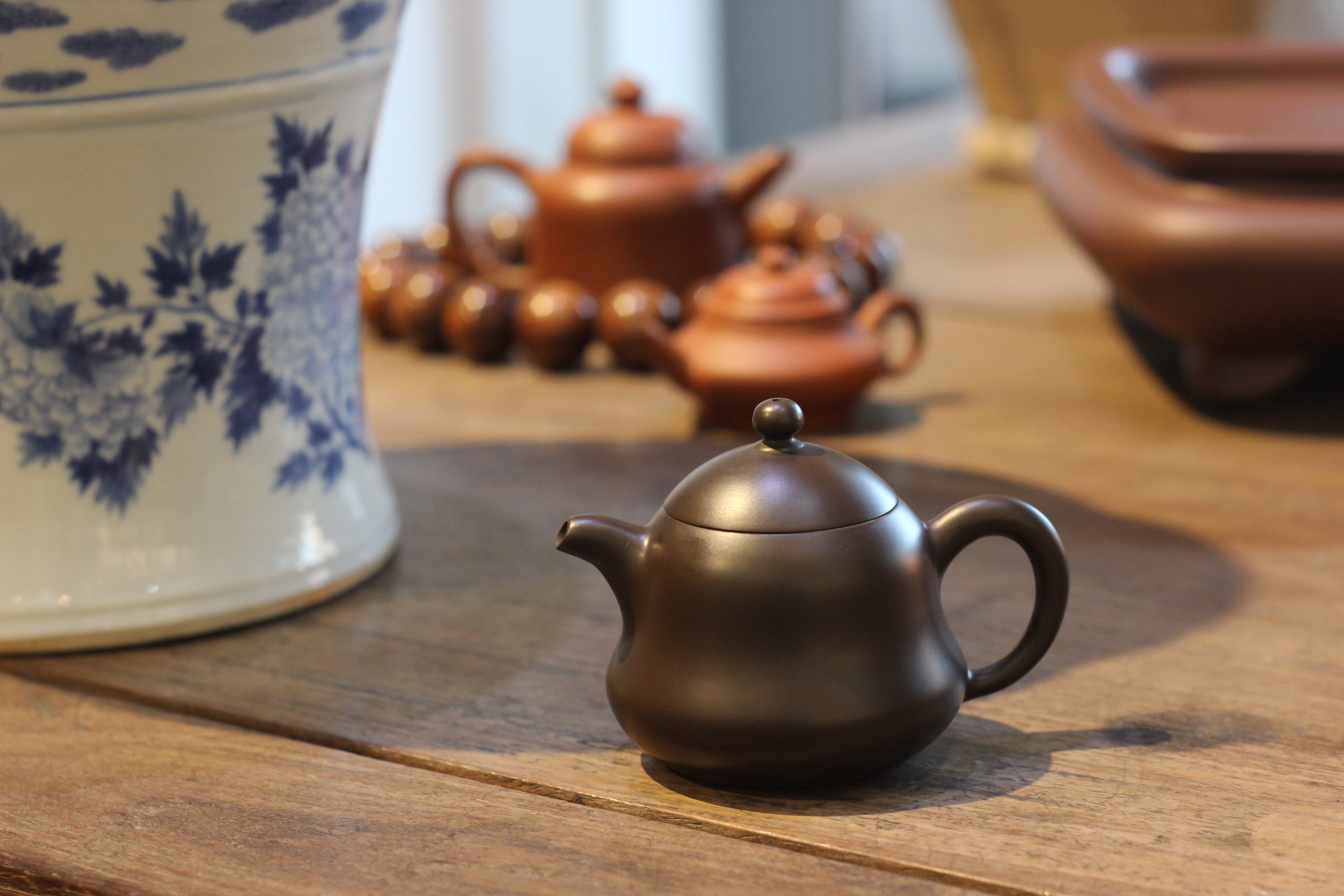 章燕明《福禄壶》黑泥薄胎纯手工手拉壶 潮州老安顺名家工夫茶壶