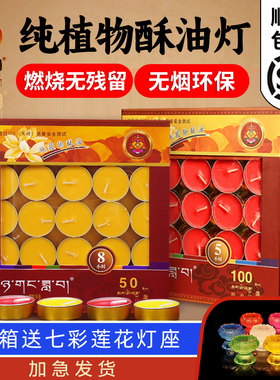 自在园菩月酥油灯2/3/5/8/12小时蜡烛家用菩提长明灯植物梅花粒