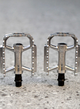 wellgo维格复古铝合金老式自行车脚踏板公路车折叠车银色单车脚踏